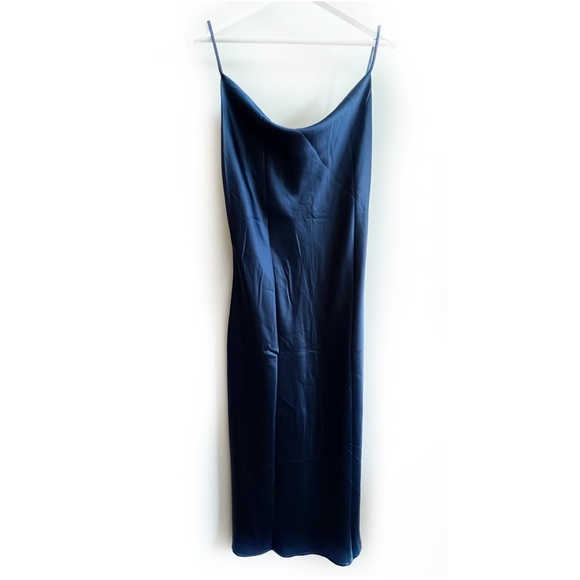 Petal and Pup Satin Finish Slip Dress in Dark Blue Navy - Picture 3 of 4